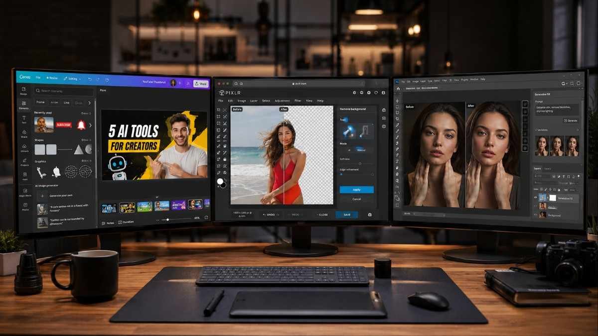 Canva Vs Pixlr Vs Photoshop AI